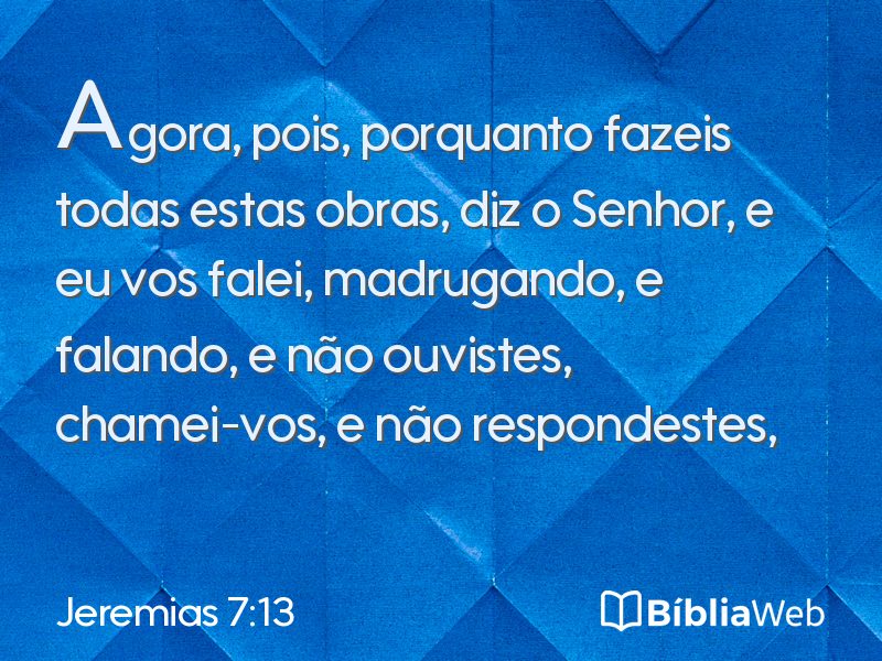 Jeremias 7:13 em imagem para compartilhar