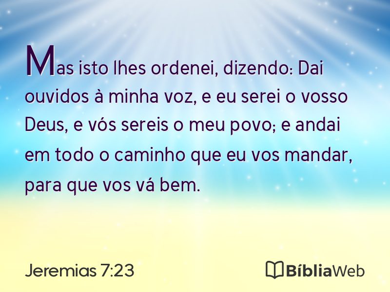 Jeremias 7:23 em imagem para compartilhar