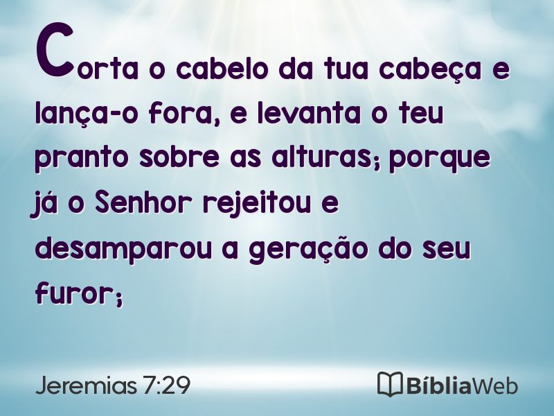 Jeremias 7:29 em imagem para compartilhar