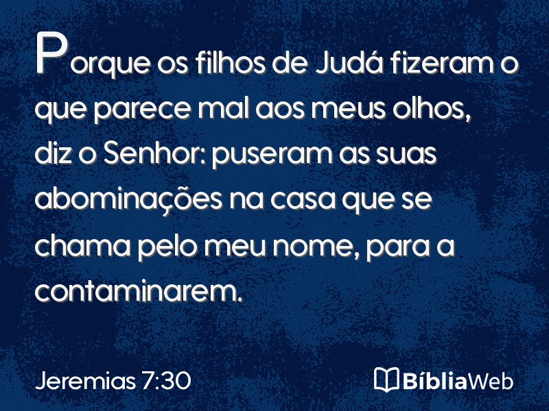 Jeremias 7:30 em imagem para compartilhar
