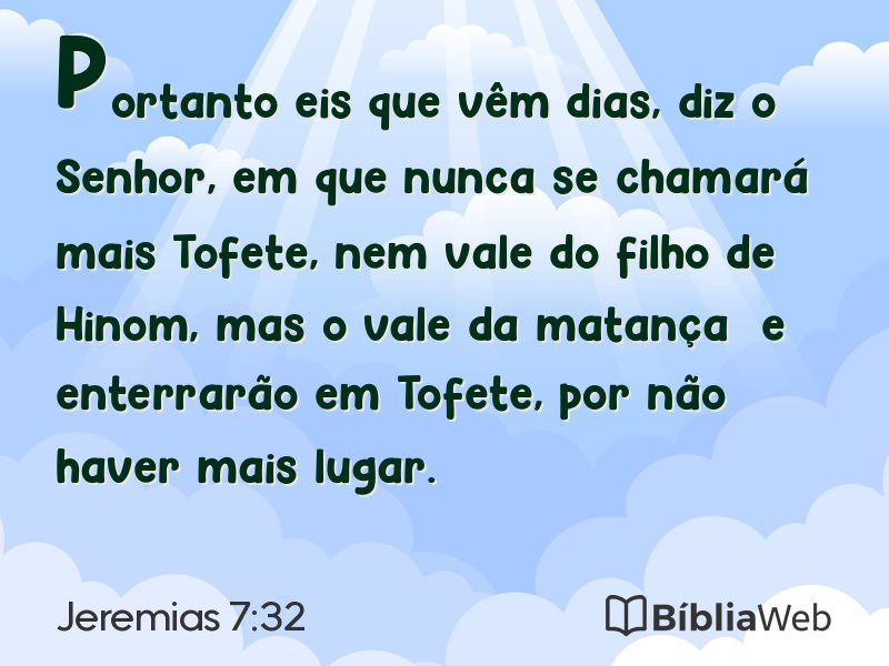 Jeremias 7:32 em imagem para compartilhar