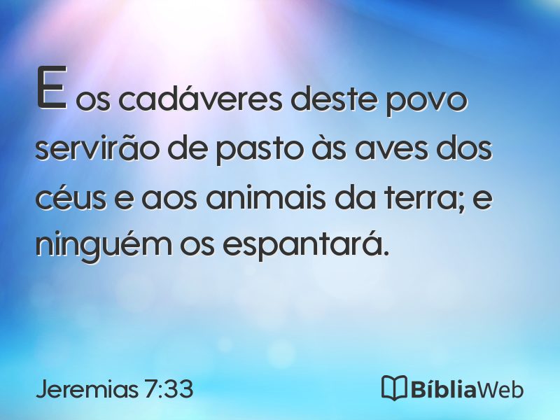Jeremias 7:33 em imagem para compartilhar