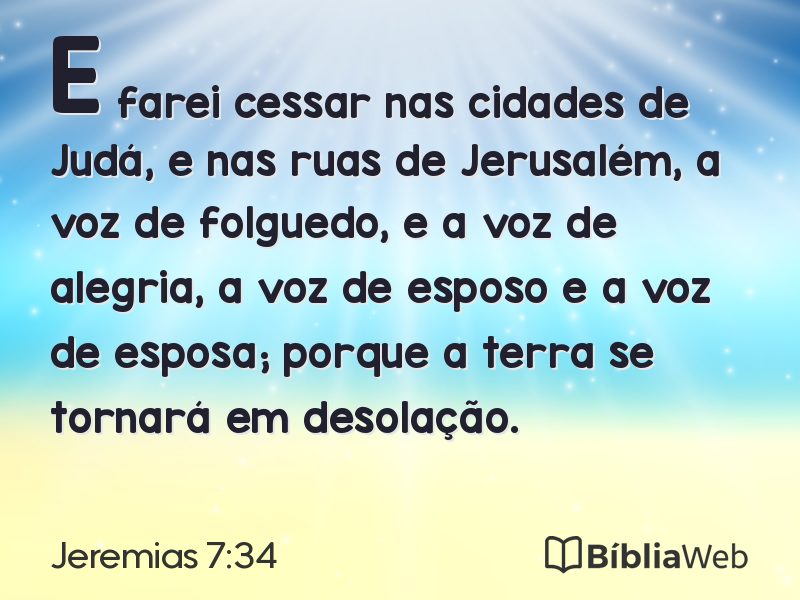 Jeremias 7:34 em imagem para compartilhar