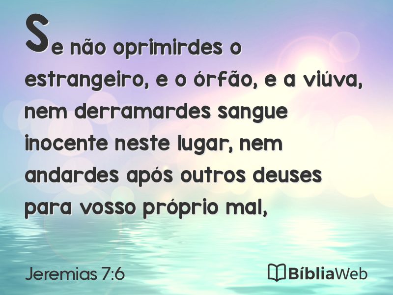 Jeremias 7:6 em imagem para compartilhar
