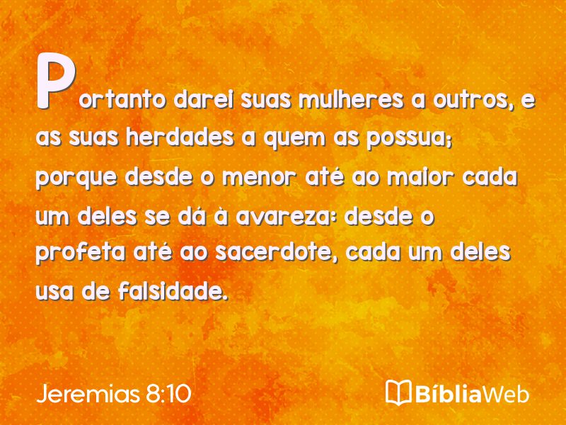 Jeremias 8:10 em imagem para compartilhar