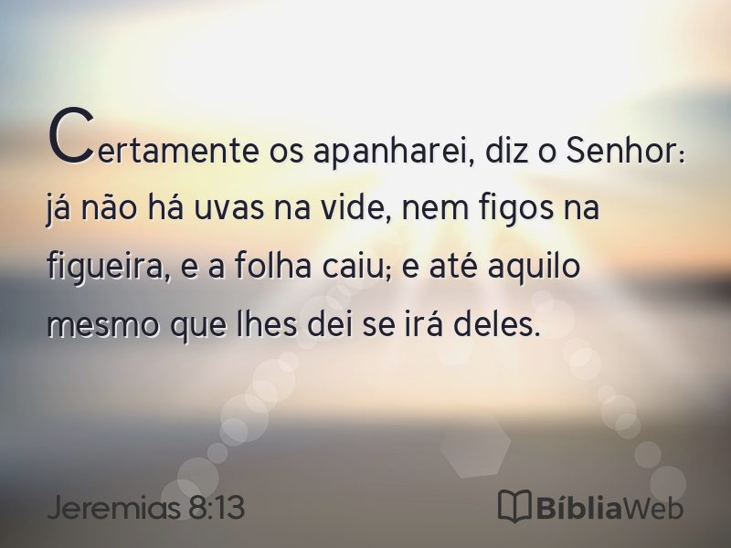 Jeremias 8:13 em imagem para compartilhar