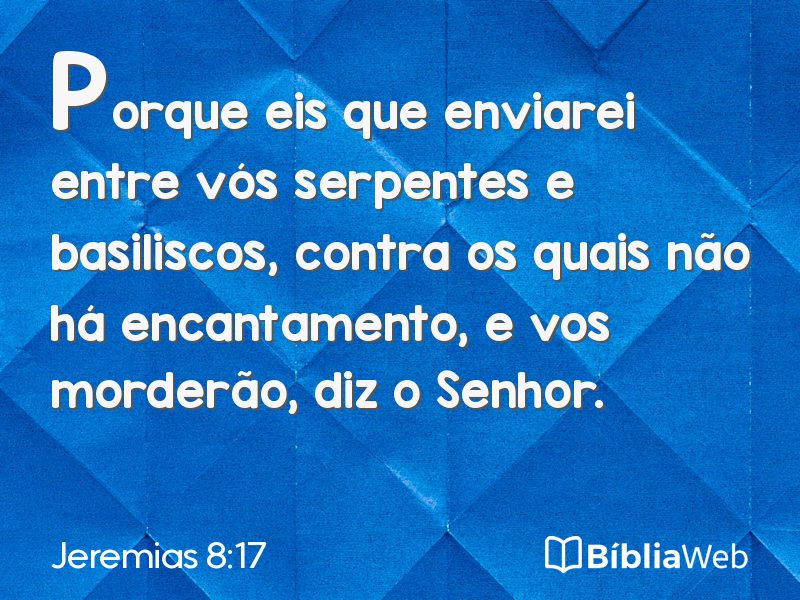 Jeremias 8:17 em imagem para compartilhar