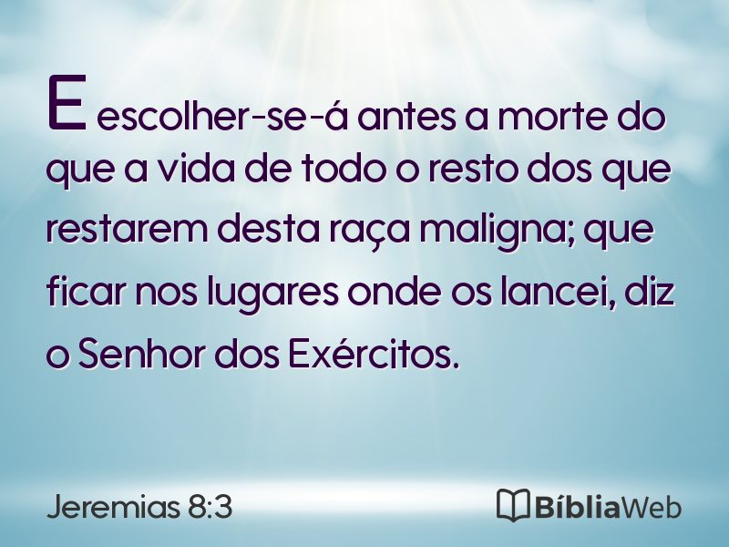 Jeremias 8:3 em imagem para compartilhar
