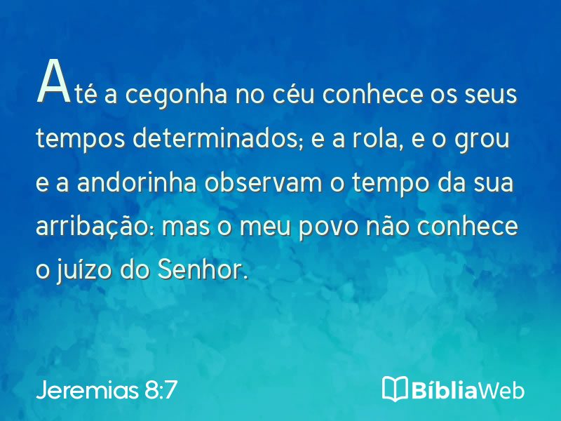 Jeremias 8:7 em imagem para compartilhar
