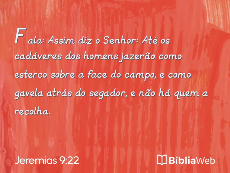 Jeremias 9:22 em imagem para compartilhar