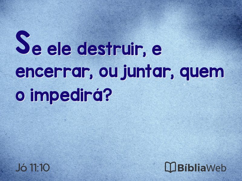 Jó 11:10 em imagem para compartilhar