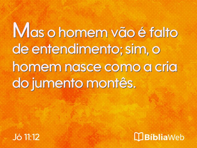 Jó 11:12 em imagem para compartilhar