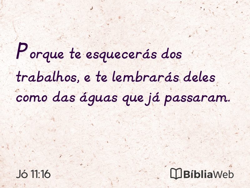 Jó 11:16 em imagem para compartilhar