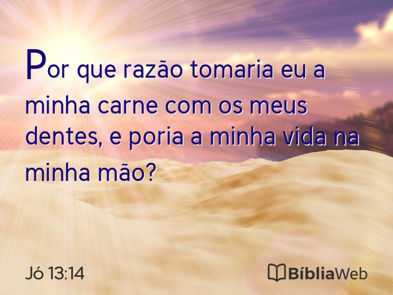 Jó 13:14 em imagem para compartilhar
