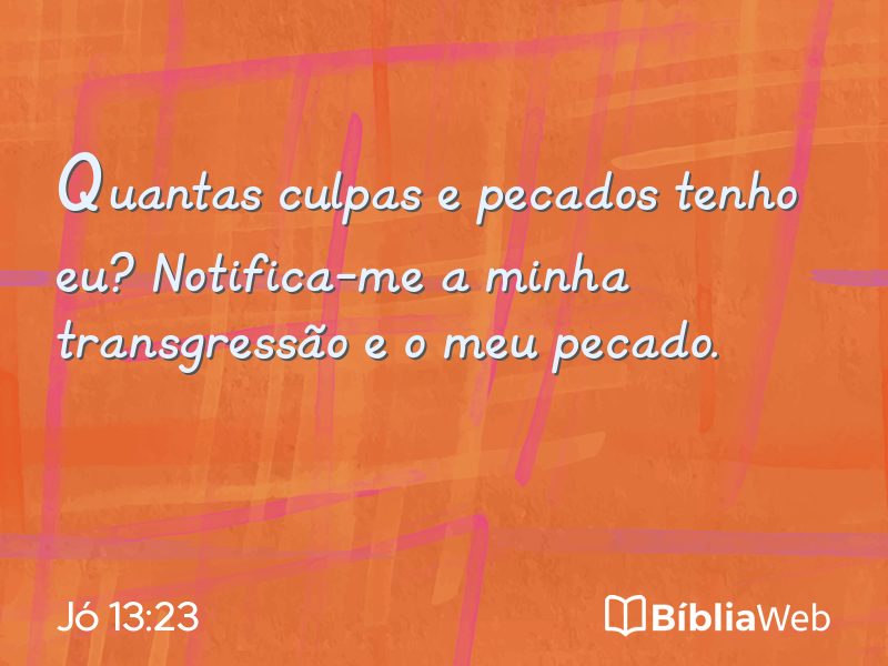 Jó 13:23 em imagem para compartilhar