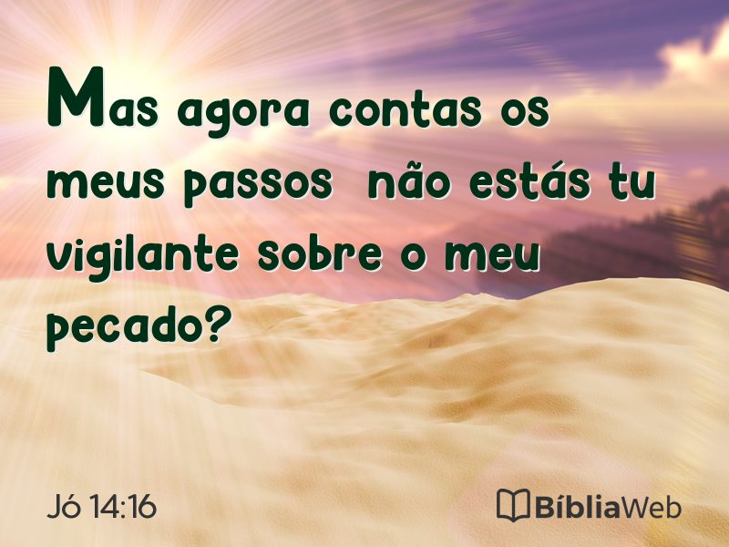 Jó 14:16 em imagem para compartilhar