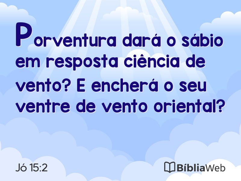 Jó 15:2 em imagem para compartilhar