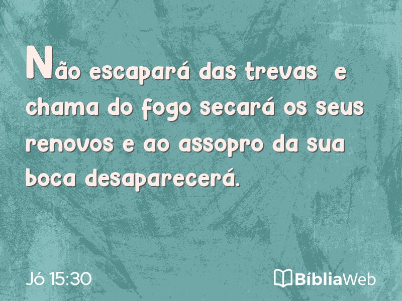 Jó 15:30 em imagem para compartilhar