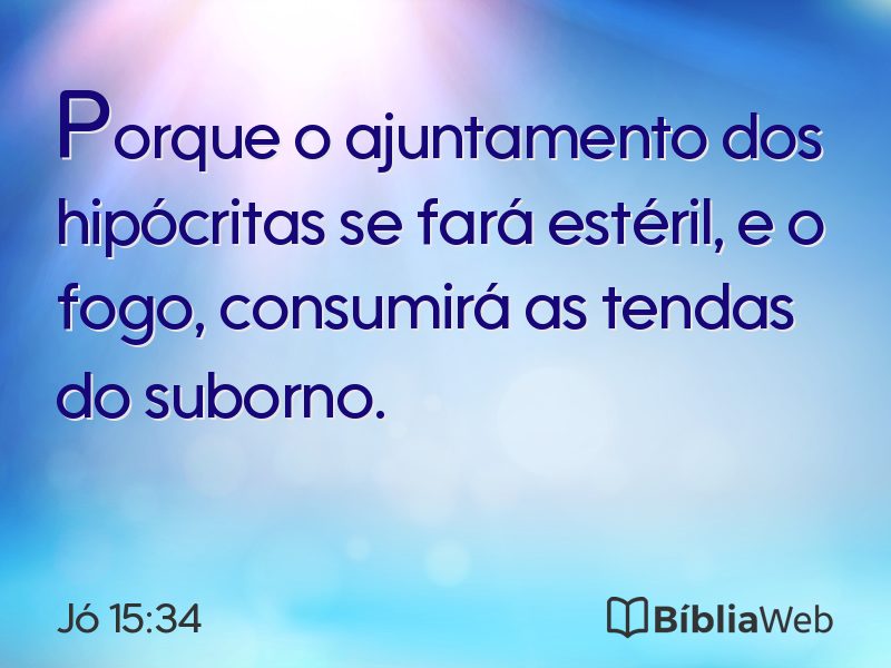 Jó 15:34 em imagem para compartilhar