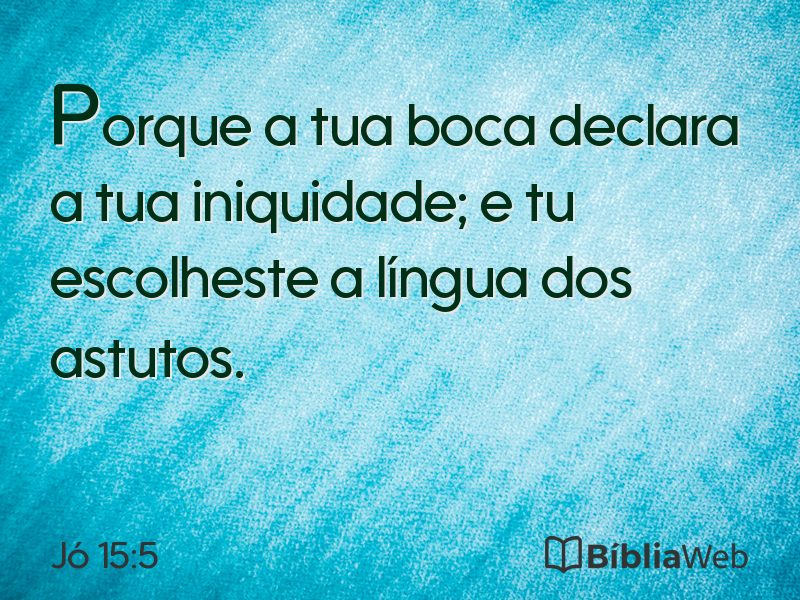Jó 15:5 em imagem para compartilhar