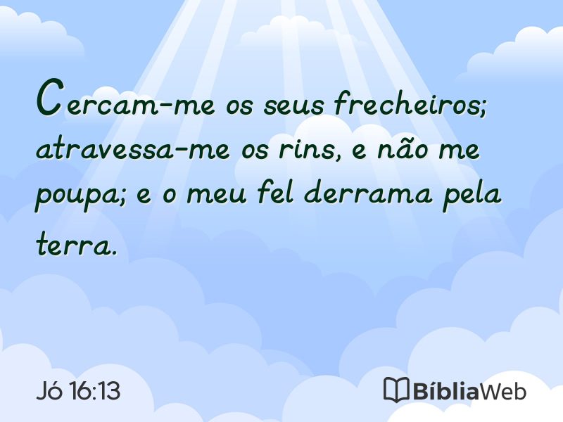 Jó 16:13 em imagem para compartilhar