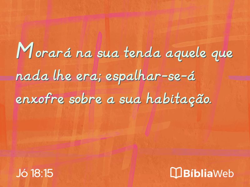 Jó 18:15 em imagem para compartilhar