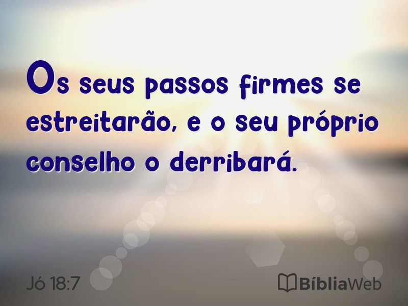 Jó 18:7 em imagem para compartilhar
