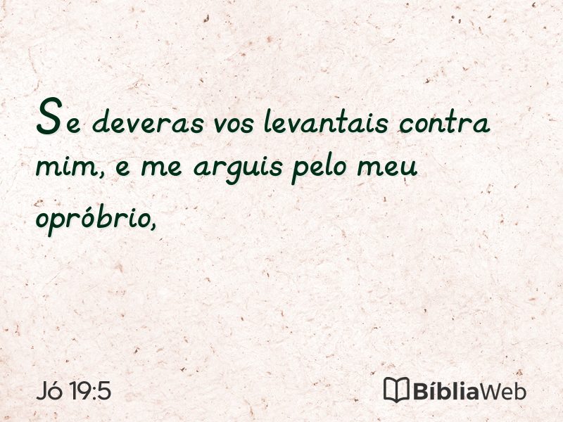 Jó 19:5 em imagem para compartilhar