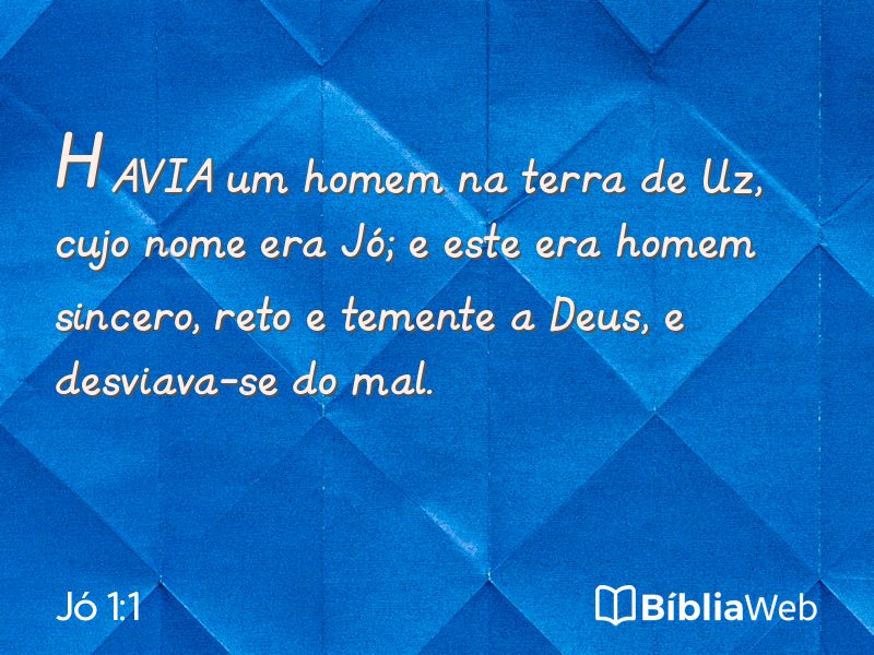 Jó 1:1 em imagem para compartilhar