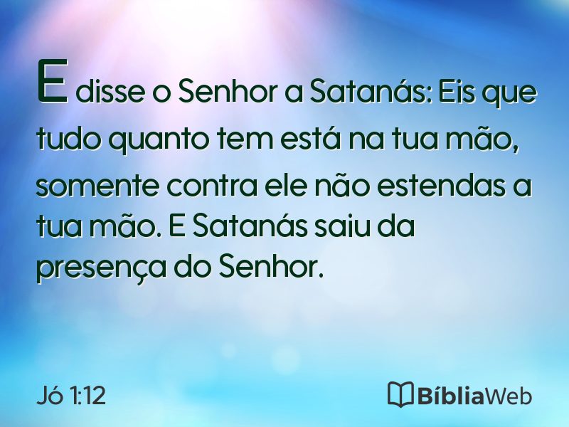 Jó 1:12 em imagem para compartilhar