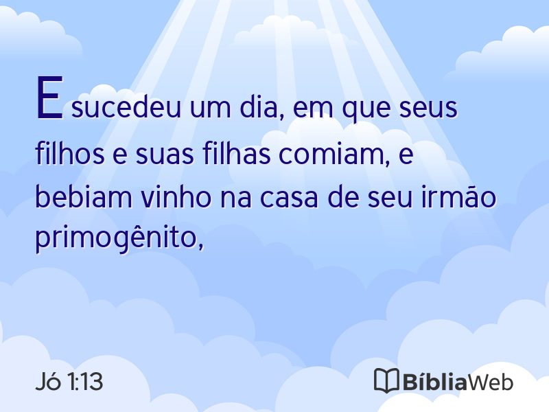 Jó 1:13 em imagem para compartilhar
