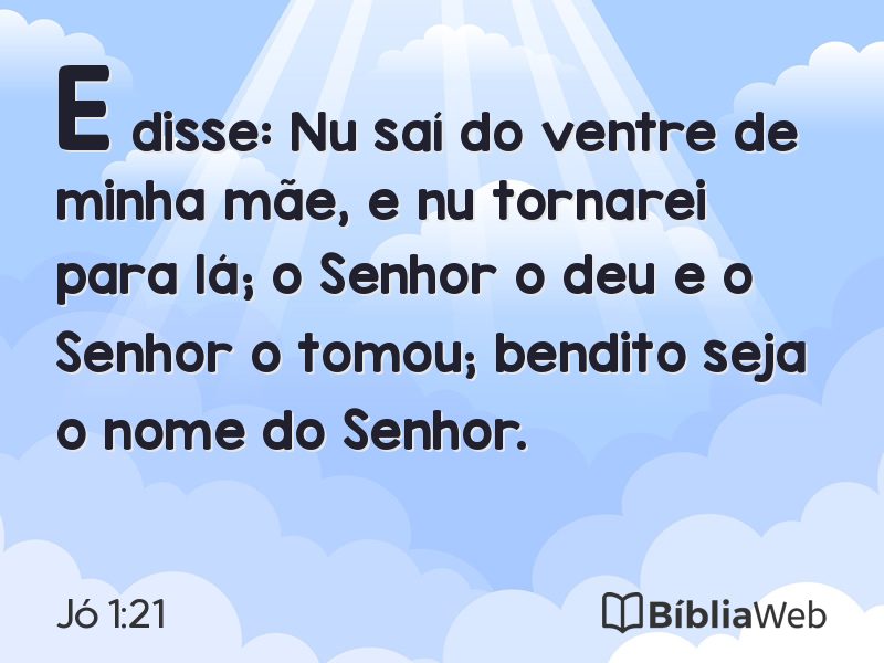 Jó 1:21 em imagem para compartilhar