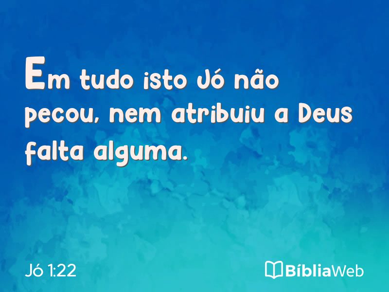Jó 1:22 em imagem para compartilhar
