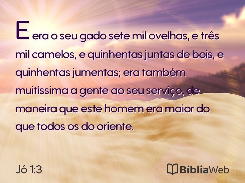 Jó 1:3 em imagem para compartilhar