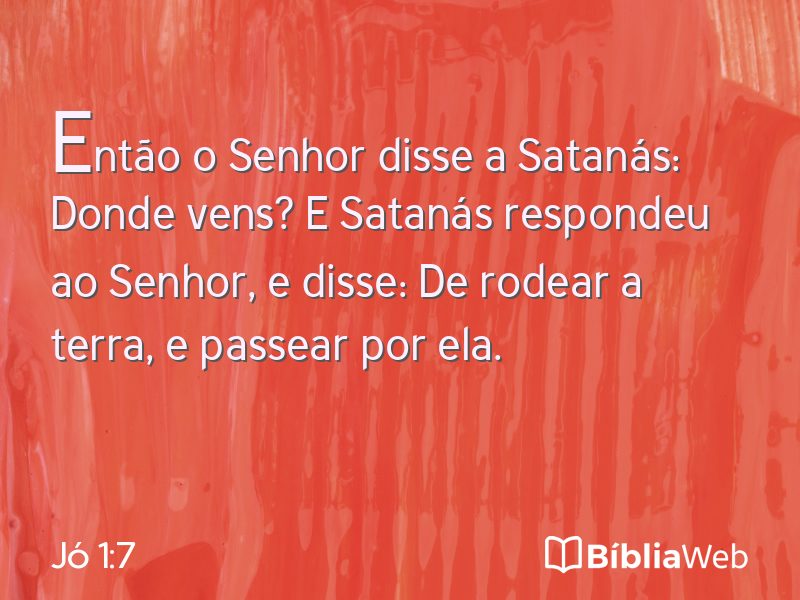 Jó 1:7 em imagem para compartilhar