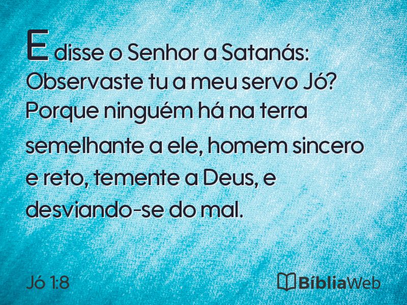 Jó 1:8 em imagem para compartilhar