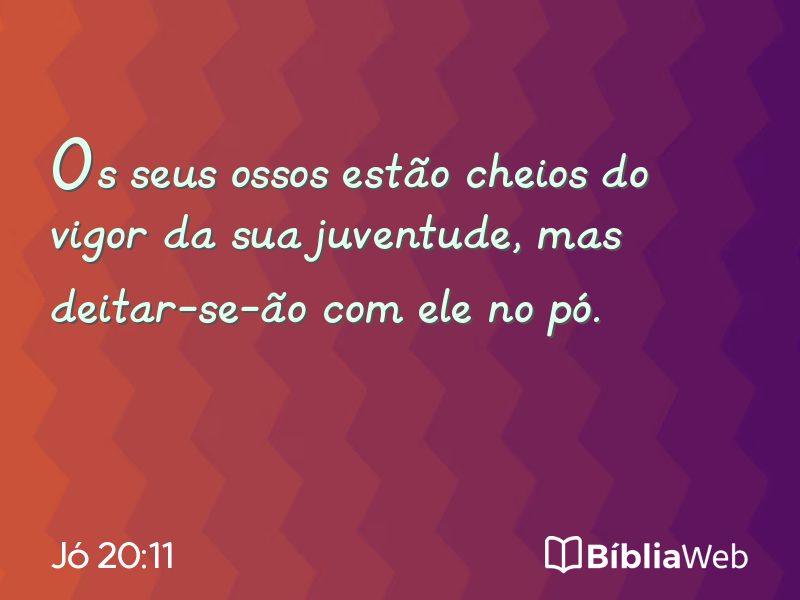 Jó 20:11 em imagem para compartilhar