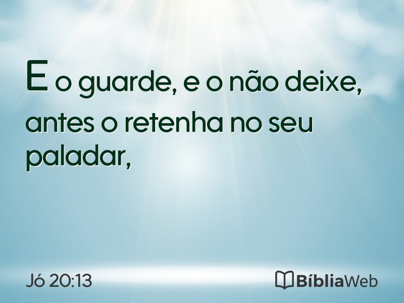 Jó 20:13 em imagem para compartilhar