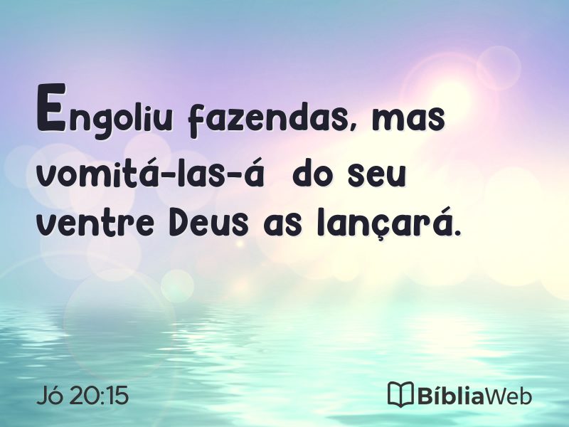 Jó 20:15 em imagem para compartilhar