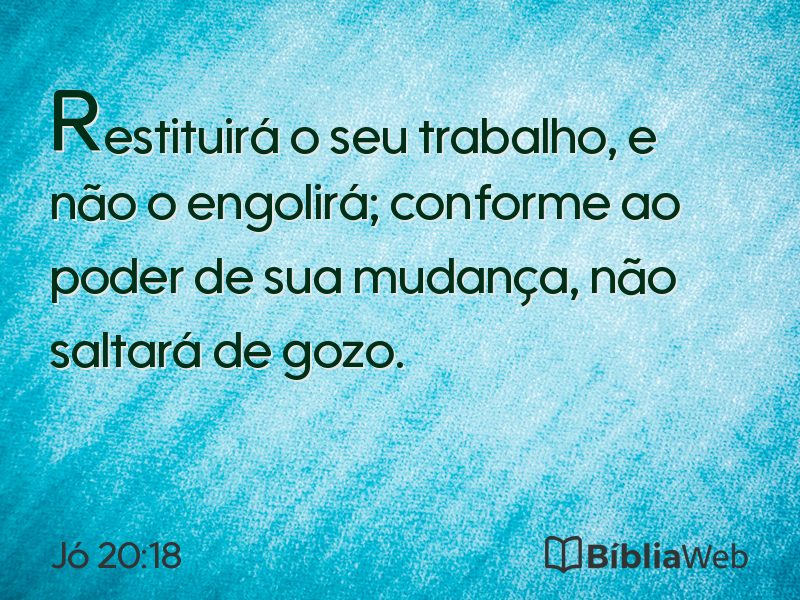 Jó 20:18 em imagem para compartilhar
