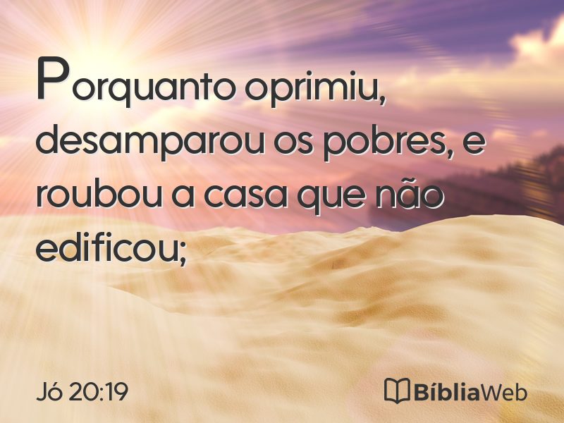Jó 20:19 em imagem para compartilhar