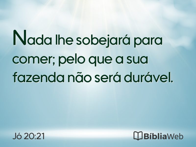 Jó 20:21 em imagem para compartilhar