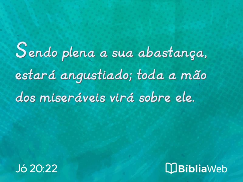 Jó 20:22 em imagem para compartilhar