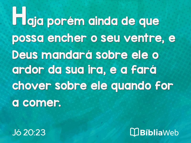 Jó 20:23 em imagem para compartilhar