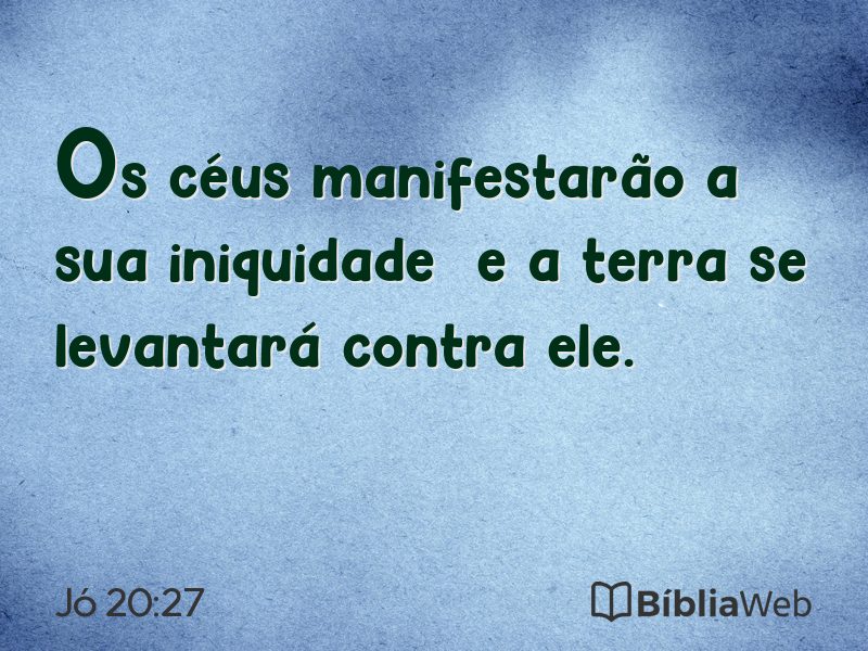 Jó 20:27 em imagem para compartilhar