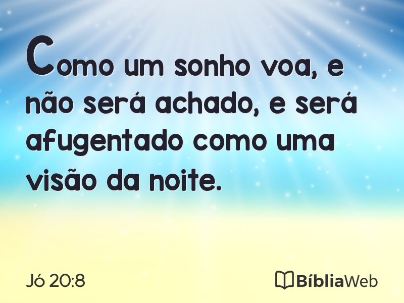Jó 20:8 em imagem para compartilhar