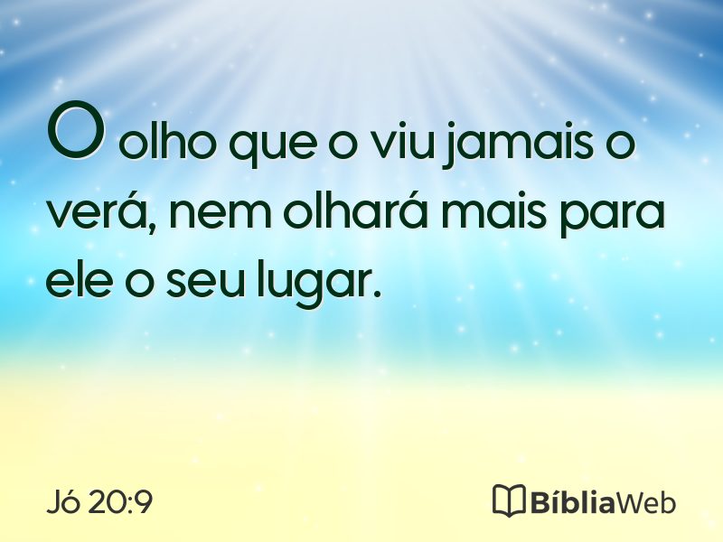 Jó 20:9 em imagem para compartilhar