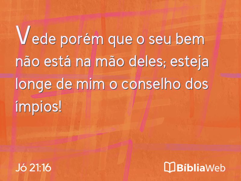 Jó 21:16 em imagem para compartilhar