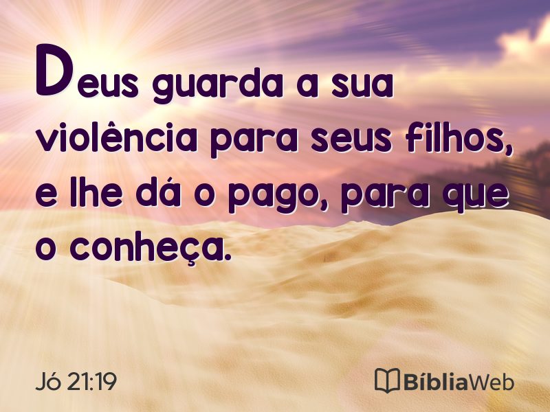 Jó 21:19 em imagem para compartilhar
