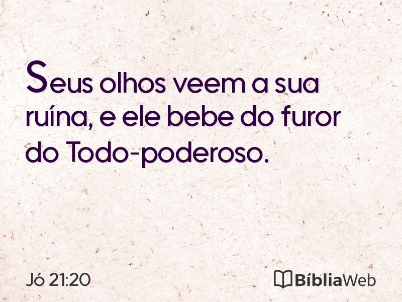 Jó 21:20 em imagem para compartilhar